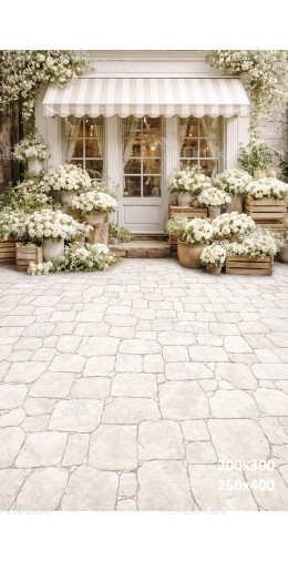 Tło fotograficzne „Elegancka kwiaciarnia w białej tonacji” | E876